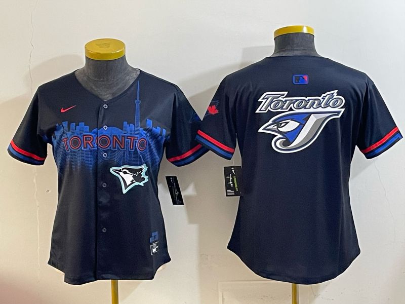Women 2025 Toronto Blue Jays Blank black Joint Name Nike MLB Jersey style 009->women mlb jersey->Women Jersey